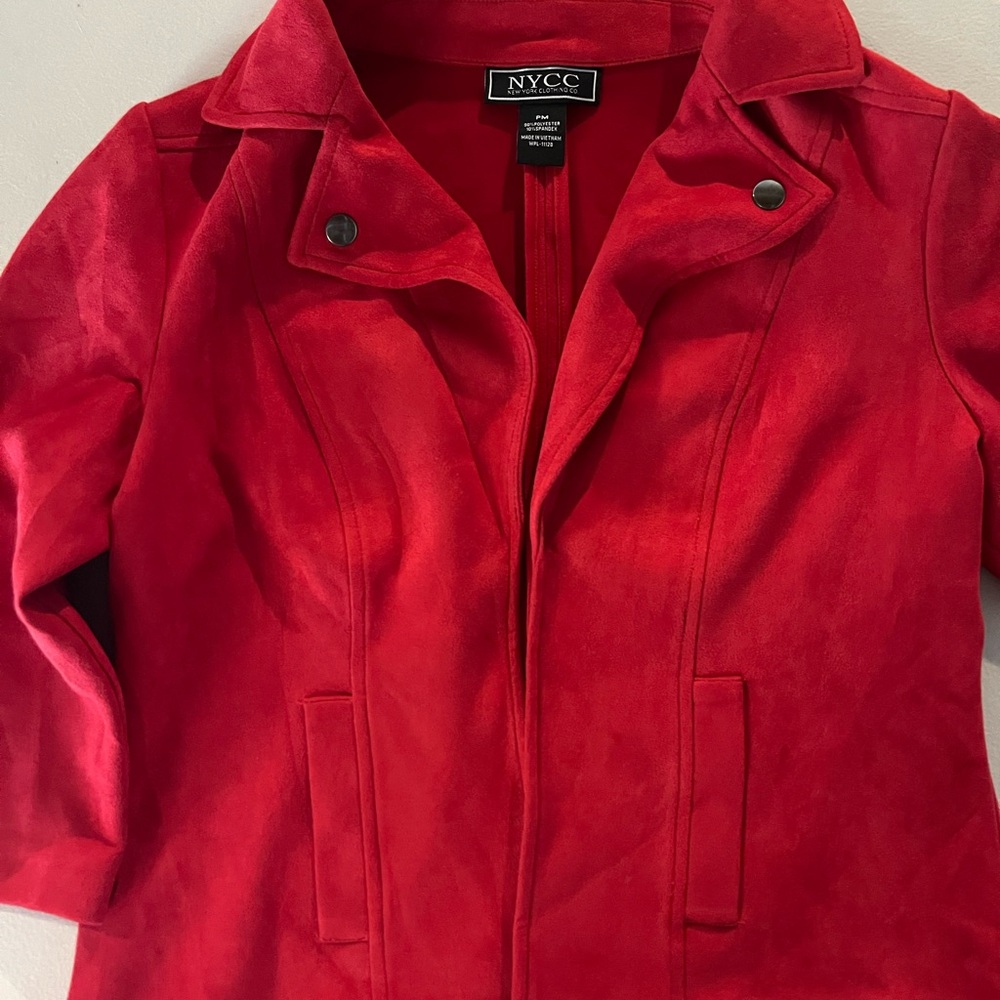 Faux Suede 3/4 Sleeve Jacket